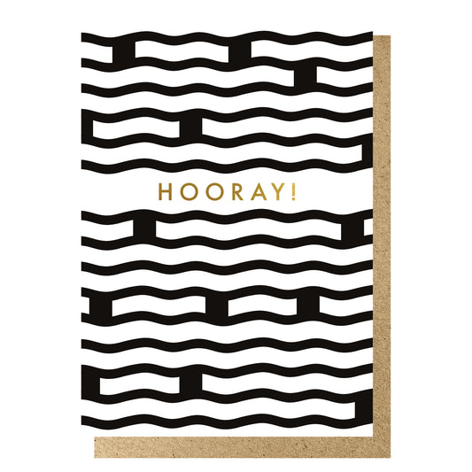 Hooray! Black Wave Pattern Card