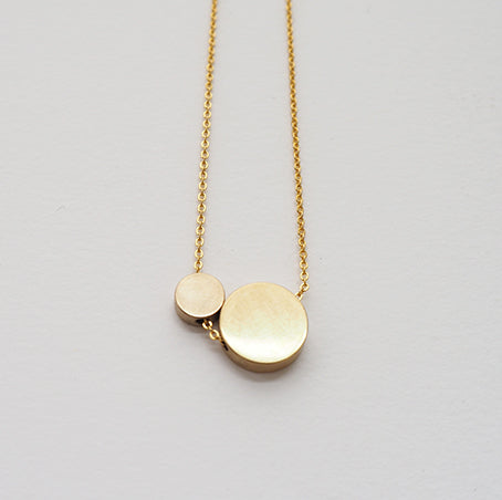 Big Brass Circle + Small Circle Necklace