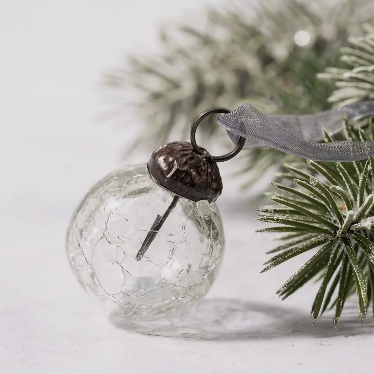 Small Crackle Glass Decoration | Ball