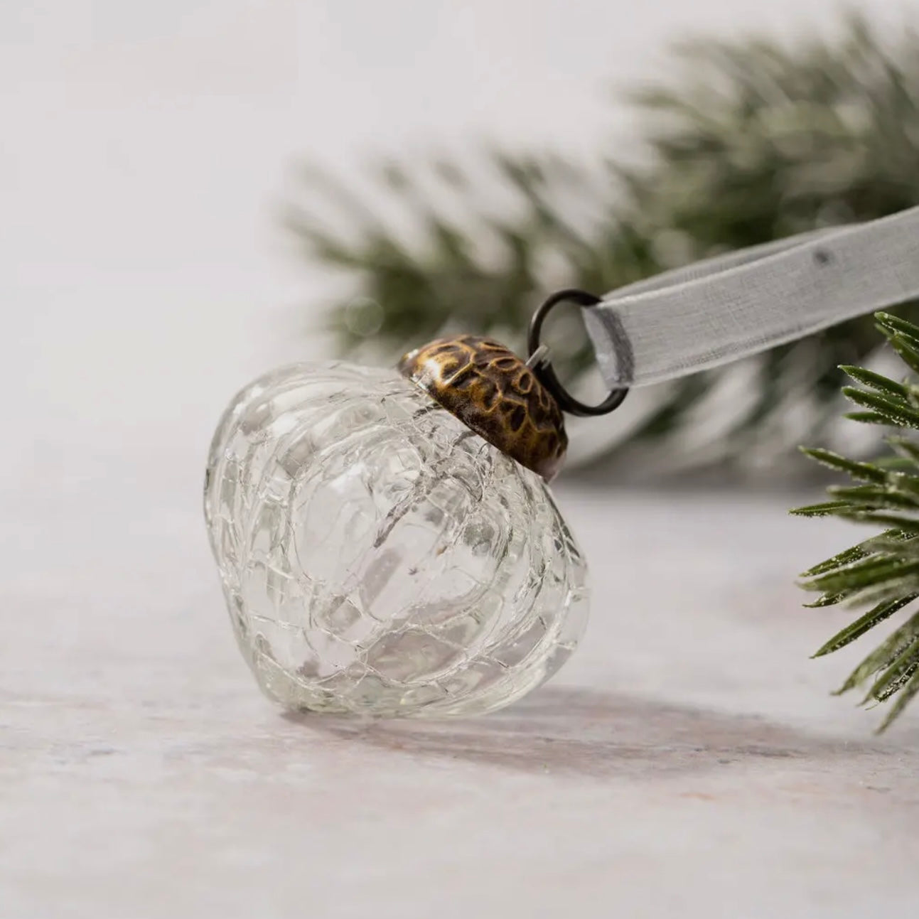 Small Crackle Glass Decoration | Lantern