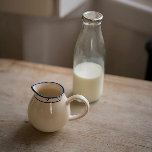 Milk Jug | Cream + Blue