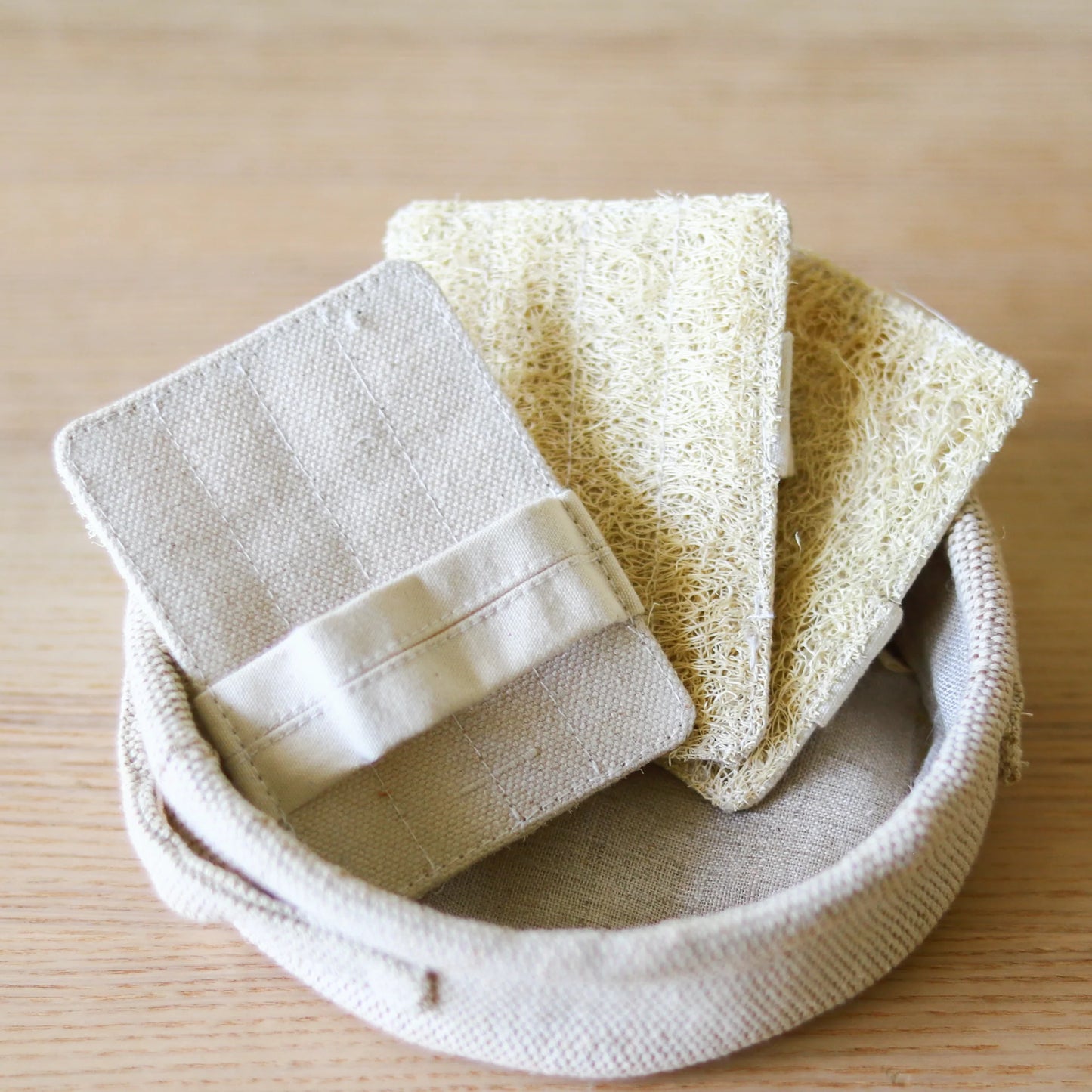 Organic Canvas Rectangle Scrubber With Handle