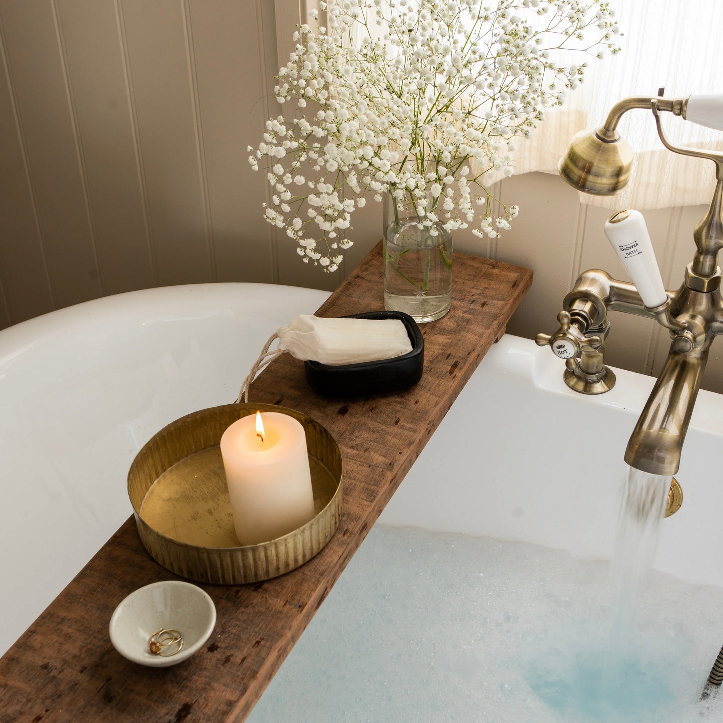 Metal Reeded Tray | Set Of 2