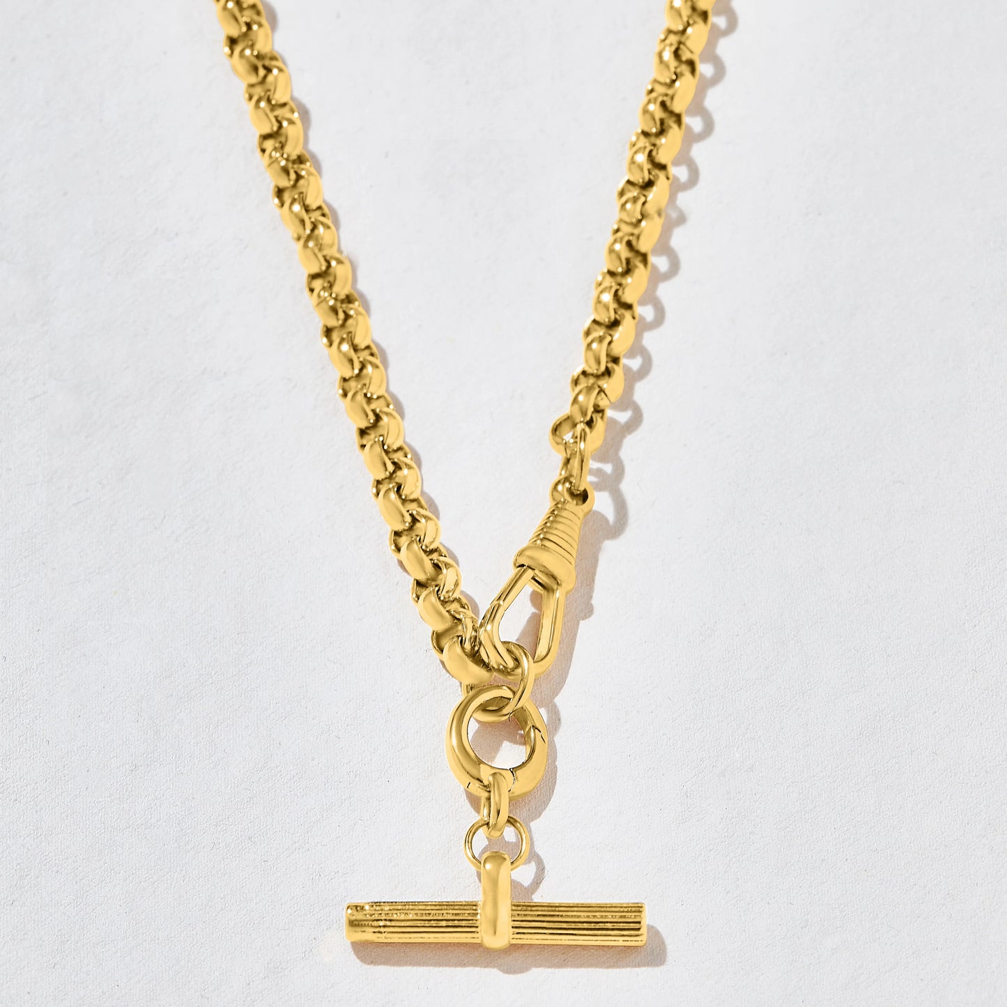 Ezra Gold T-Bar Charm | Water Resistant