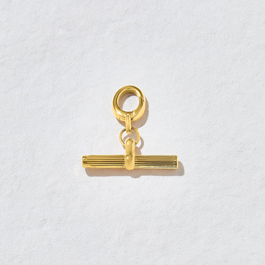 Ezra Gold T-Bar Charm | Water Resistant