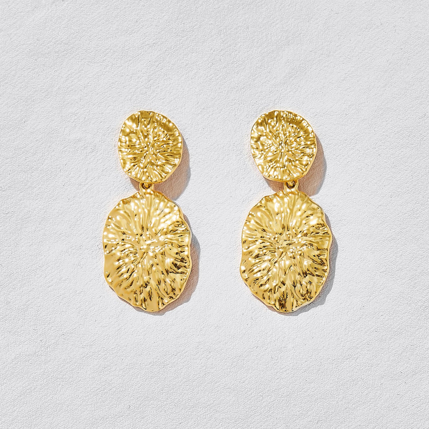 Neptune Gold Disc Earrings | Water Resistant