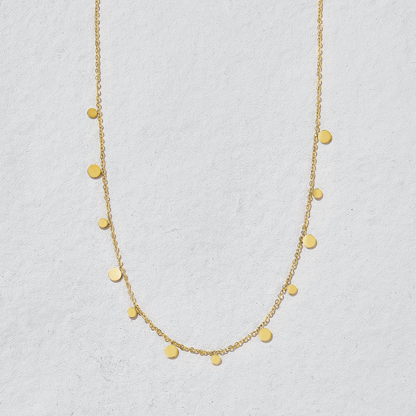 Flutter Gold Disc Necklace | Water Resistant
