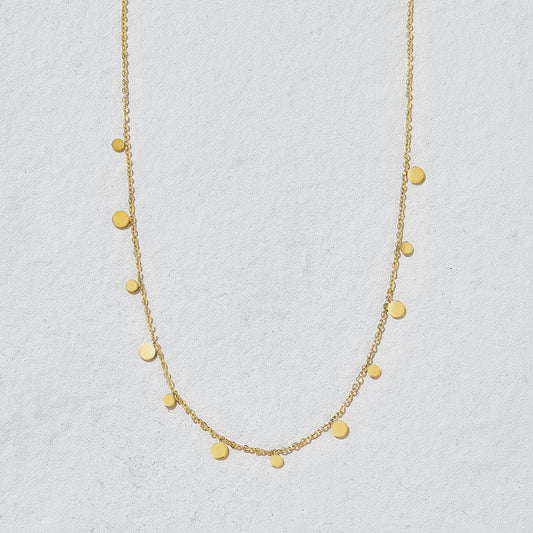 Flutter Gold Disc Necklace | Water Resistant