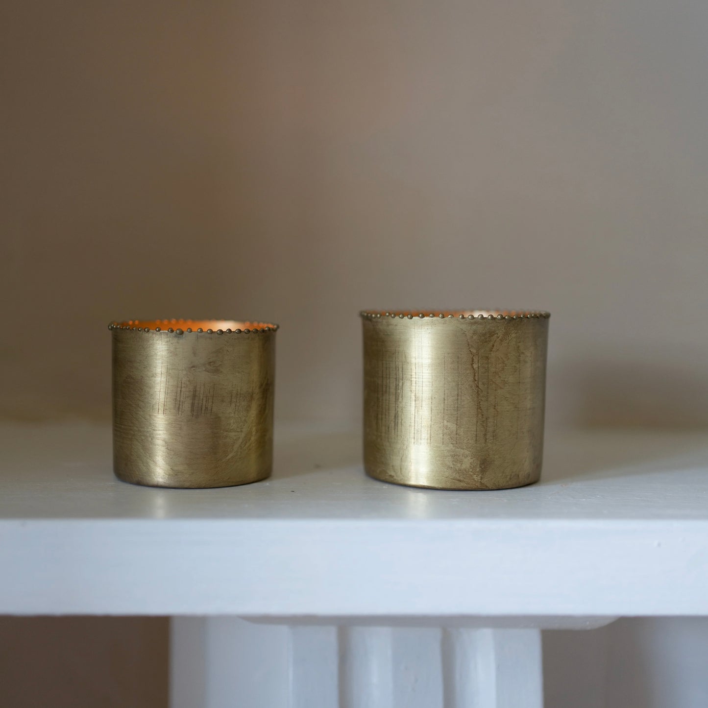 Metal Bead Candle Votives | Set Of 2
