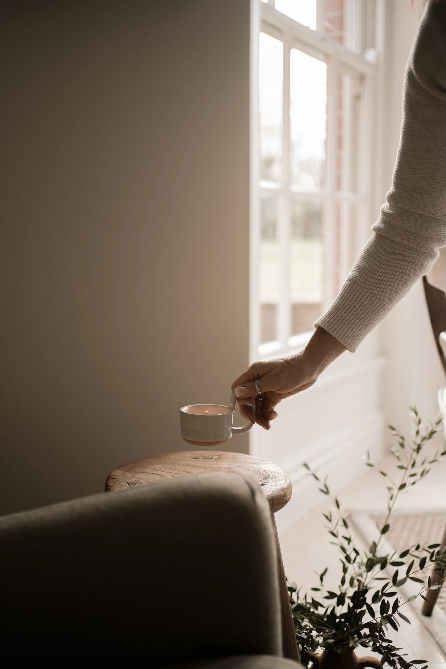 Stoneware Candle Cup | Milk White