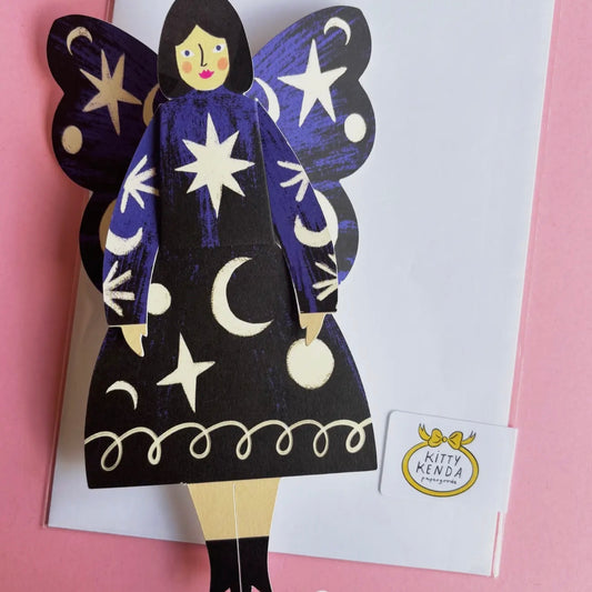 Butterfly Woman Greeting Card | Cosmic