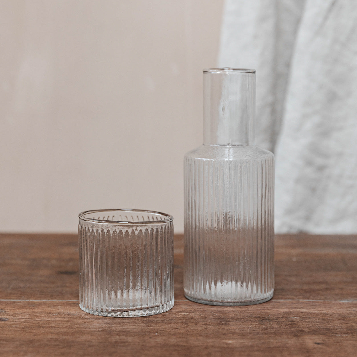 Ribbed Glass Night Set