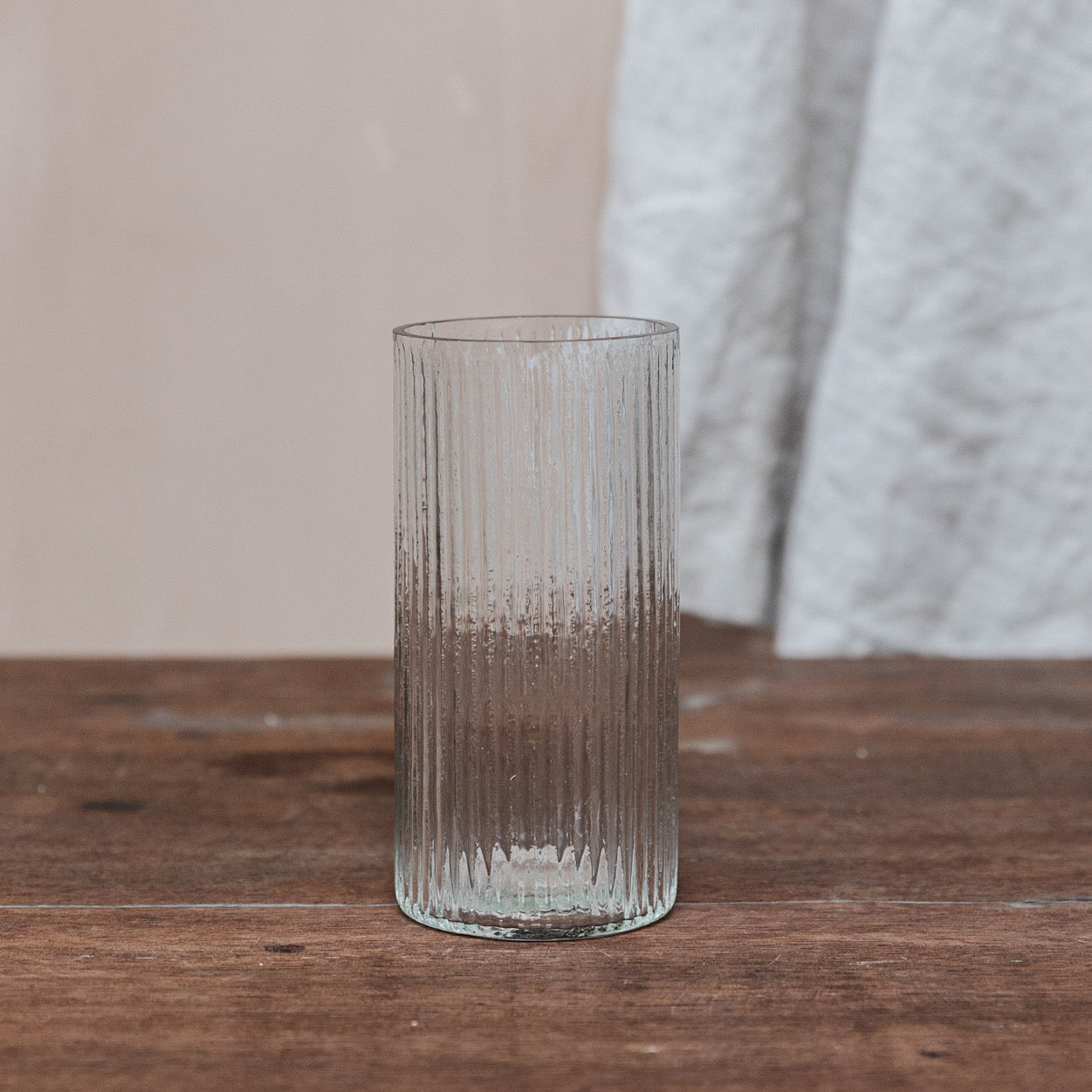Slim Ribbed Glass Vase