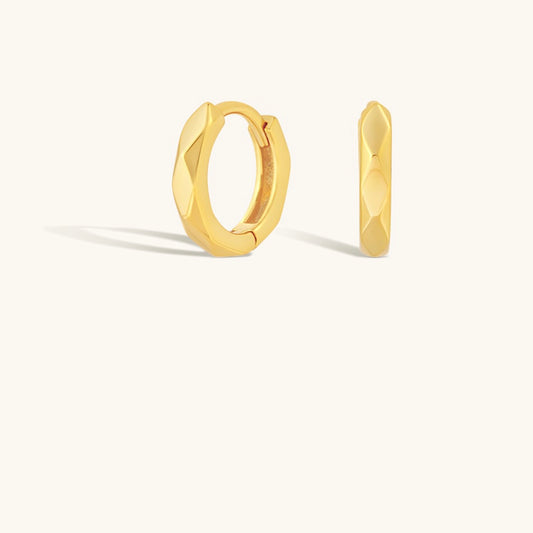 Ava Faceted Huggie Hoops