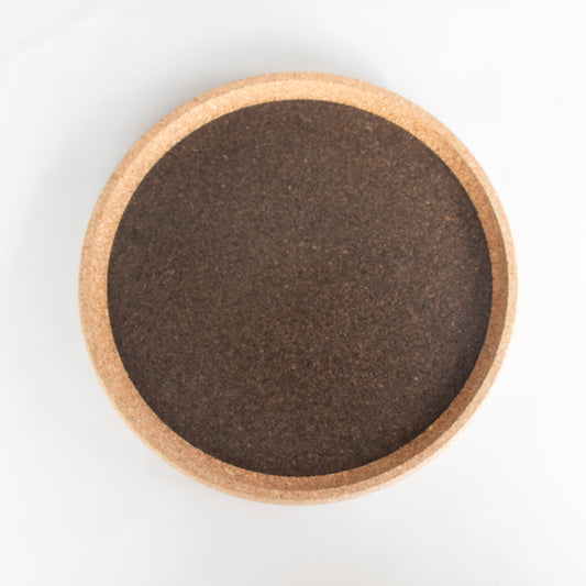 Smoked Cork Round Tray